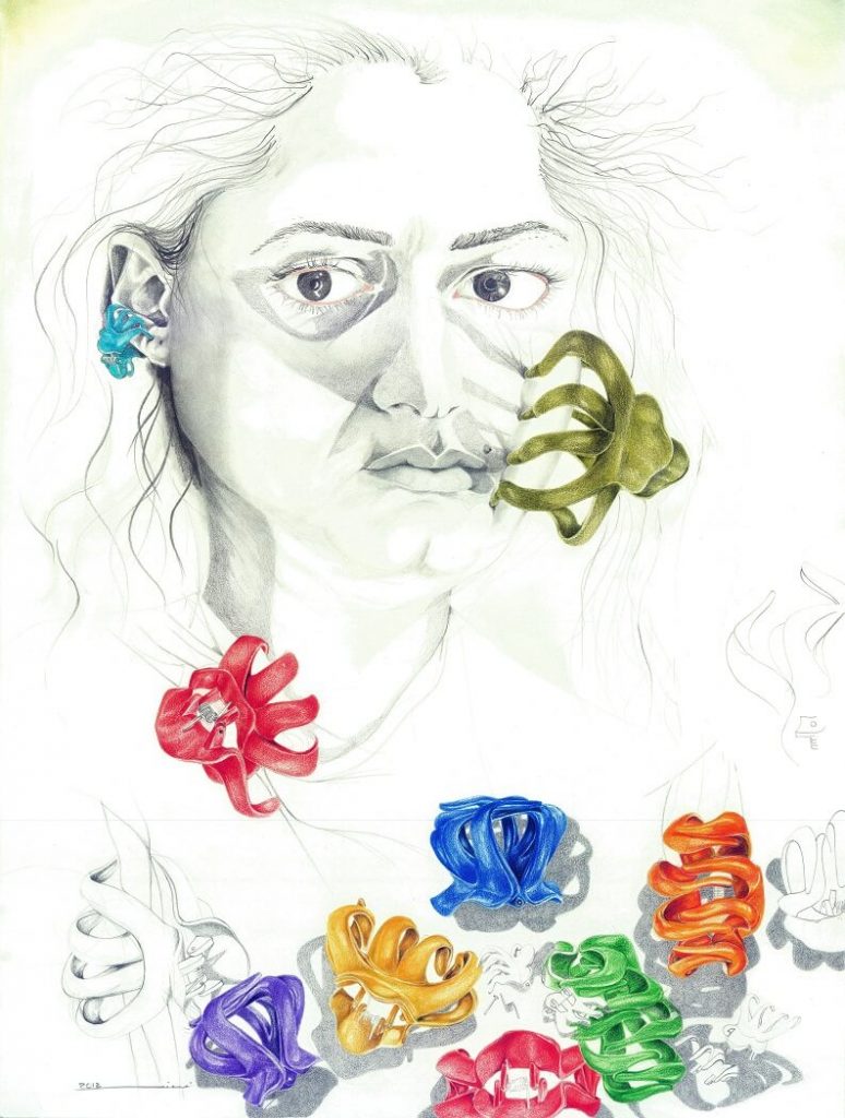 Affliction, Goddesses Series-60x45cm-Colored Pencil on Cardboard-2012