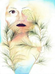 Burned, Goddesses Series-60x45cm-Colored Pencil on Cardboard-2012