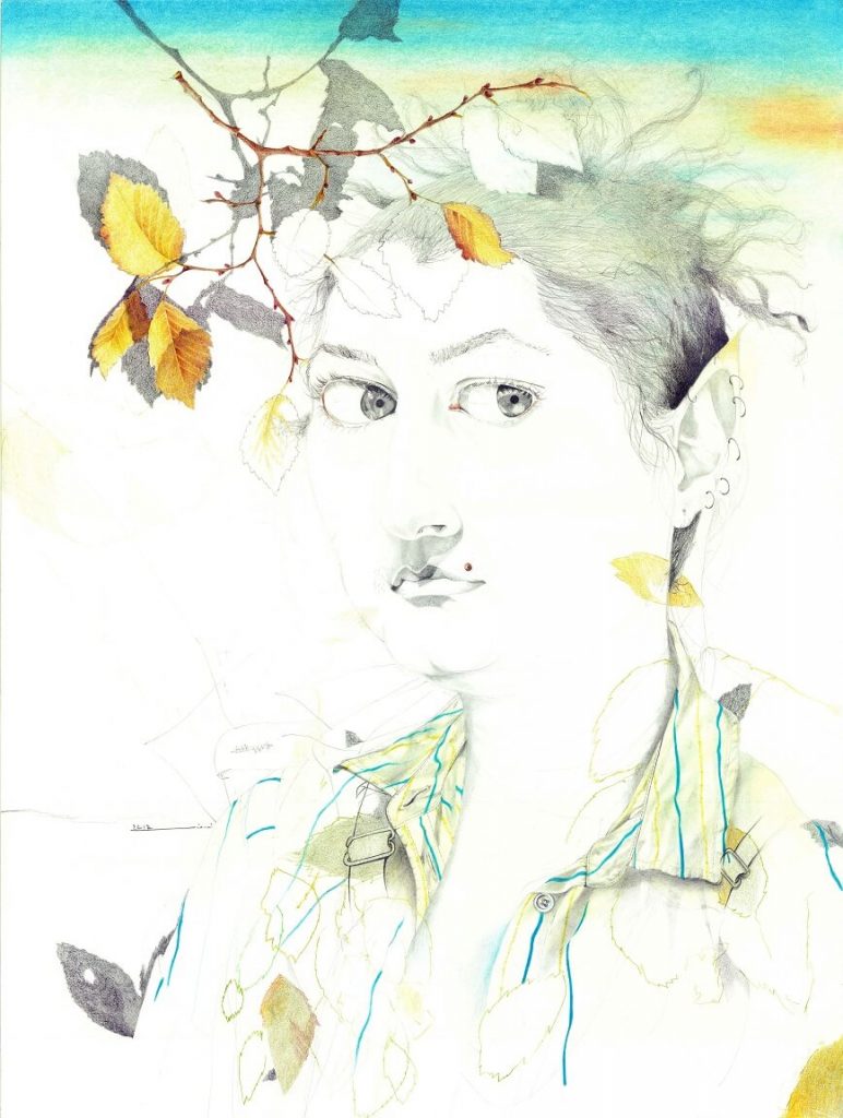 Exiled, Goddesses Series-60x45cm-Colored Pencil on Cardboard-2012