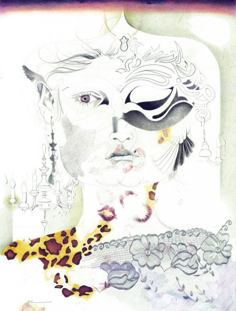 Virtuous, Goddesses Series-60x45cm-Colored Pencil on Cardboard-2012